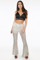 Sequin Flared Trouser