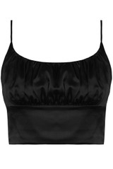 Pleated Satin Cropped Cami