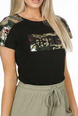 Sequin 'QUEEN' Slogan Tees