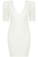 Low Neck Pleated Sleeve Shift Dress