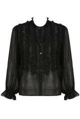 Contrast Frilled Trim Button Up Shirt