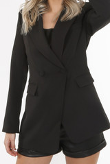 Asymmetric Overlap Blazer Dress