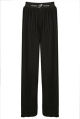 Pleated Banded Waist Wide Leg Trousers