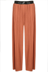 Pleated Banded Waist Wide Leg Trousers