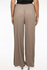 Pleated Banded Waist Wide Leg Trousers