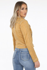 Suede Studded Biker Jacket