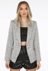 Diagonal Knit Thread Double Breast Blazers