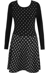 Fine Knit Cross Print Midi Dress