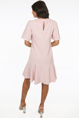 Pleated Collar Frill Hem Swing Dress