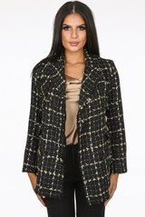 Golden Trim Double Breast Blazer