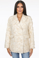 Mohair Trim Double Breast Blazer