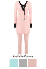 Lightweight Tie Neck Tunic & Trouser Set - 3 Colours