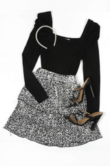 Pleated Tier Elasticated Waist Mini Skirts