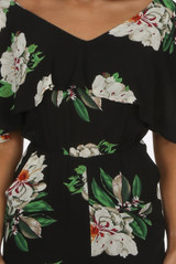 Contrast Floral Print Layered Jumpsuit