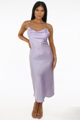 Cowl Neck Slip Midi Dress
