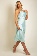 Cowl Neck Slip Midi Dress