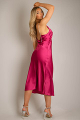 Cowl Neck Slip Midi Dress