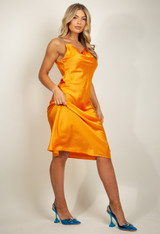 Cowl Neck Slip Midi Dress