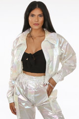 Reflective Cropped Jacket