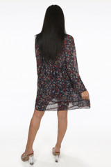 Chiffon Floral Print Front Knotted Mini Dress