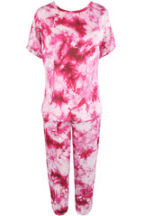 Tie Dye Print Round Neck Loungewear Set