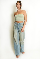 Block Cropped Cami Top