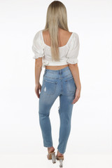 Cross Over Side Knotted Crop Tops