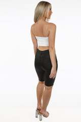 Black Reptile Textured Shorts