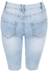 Blue Denim Zip Up Shorts