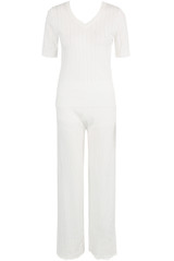 V Neck Ribbed Top & Trouser Set