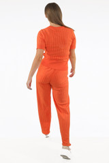 V Neck Ribbed Top & Trouser Set