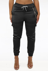 Elasticated Waist Chain Trim Joggers