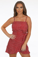 Printed Wrapped Cami Mini Dress