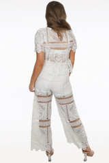 Embroidery Lace High Neck Blouse