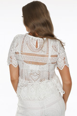 Embroidery Lace High Neck Blouse