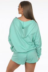 Hooded Zip Up Jumper With Cami & Shorts 3 Piece Set