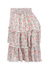 Floral Print Elasticated Waist Tier Skirt