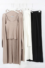 Knitted Jumper With Cami & Trouser 3 Piece Set - 3 Colours