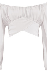 Off the Shoulder Back Knotted Blouse