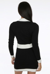 Button Trim Knitted Bodycon Dress