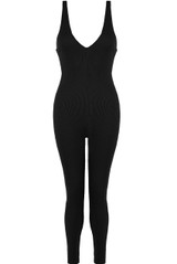 Plunge Neck Ribbed Catsuit