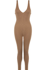 Plunge Neck Ribbed Catsuit