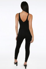 Plunge Neck Ribbed Catsuit