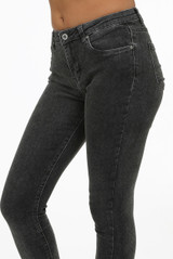 Denim Textured Print Super Stretch Skinny Jeans