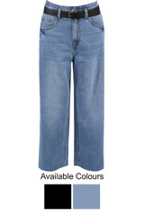 Washed Vintage Belted Jeans 