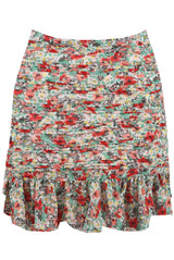 Floral Print Pleated Elasticated Waist Mini Skirt