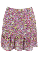 Floral Print Pleated Elasticated Waist Mini Skirt