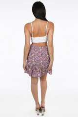 Floral Print Pleated Elasticated Waist Mini Skirt