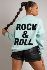 'ROCK & ROLL' Slogan Round Neck Jumper - 5 Colours