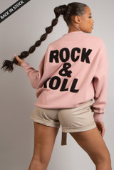 'ROCK & ROLL' Slogan Round Neck Jumper - 5 Colours